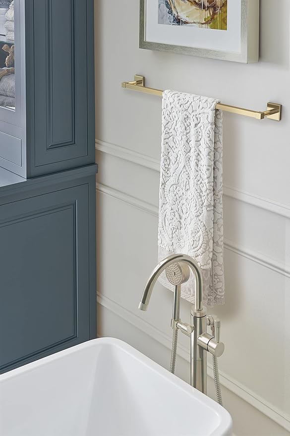 Amerock BH36074BBZ | Golden Champagne Towel Bar | 24 in (610 mm) Towel Rack | Appoint | Bathroom Towel Holder | Bathroom Hardware | Bath Accessories