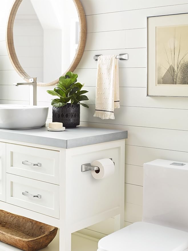 Amerock Highland Ridge Brushed Nickel 9 inch (229mm) Towel Bar, BH36015G10