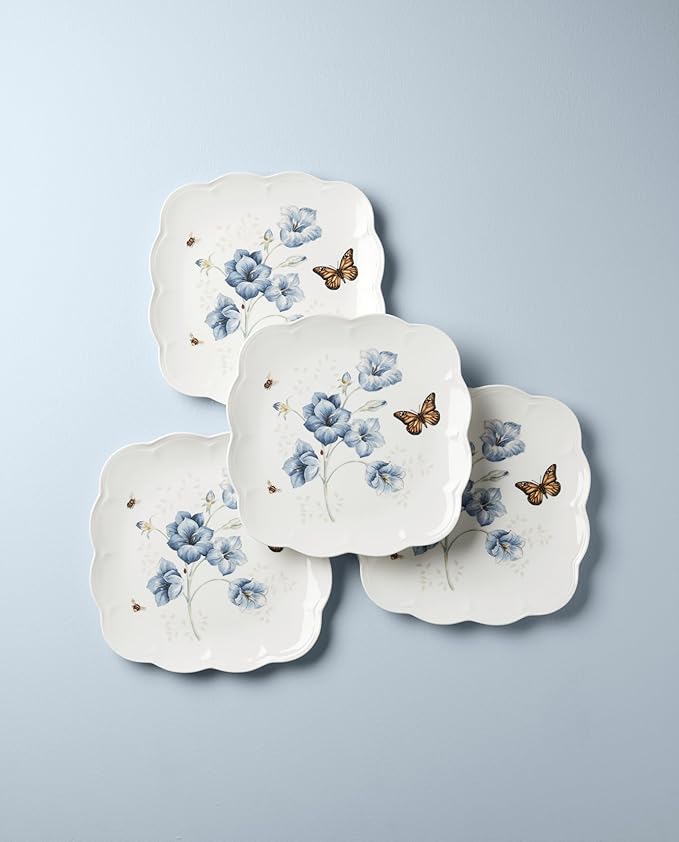 Lenox 894309 Butterfly Meadow Square 4-Piece Dinner Plates