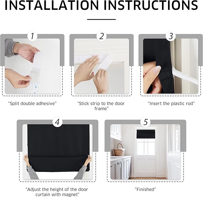 NICETOWN Blackout Blinds for Windows Cordless Blinds Temporary Shades Blinds No Drill Mini Blinds Black Out Blinds for Window of Bedroom,Bathroom,Kitchen Office (Black, 24 x 72 inch Long, 1 Panel)