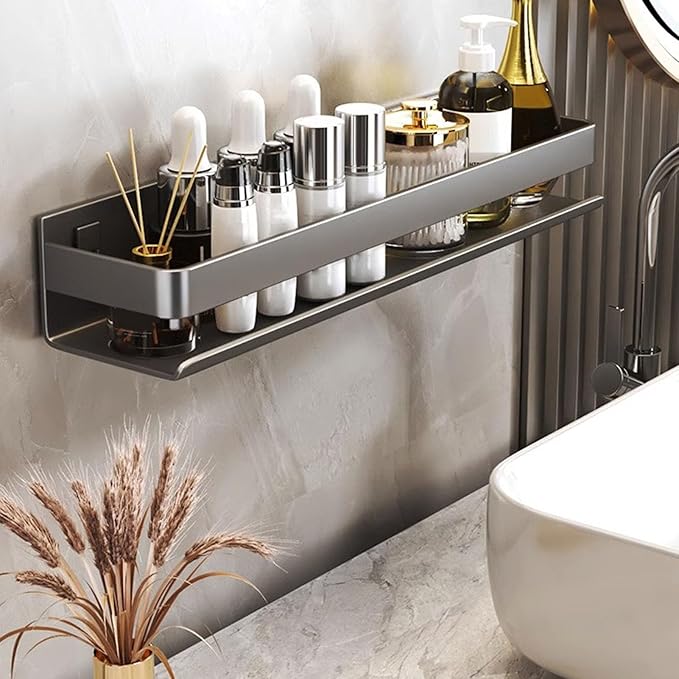 Tyenaza Bathroom Rack, Muti Purpose Floating Shelves Wall Mounted Wall Storage Shelves for Bedroom Living Room Bathroom Kitchen (25cm)