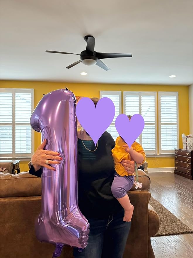 Balloon Numbers 40 Inch 5 Ballon for 5th Birthday Decorations, 15 25 35 50 Big Purple Number Balloons for Wedding Photo Shoot Party Decor