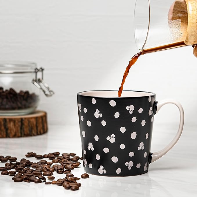 Zak Designs Disney Ceramic Coffee Mug for Hot Drinks at Home, Collectible Keepsake (15 oz, Minnie Mouse)