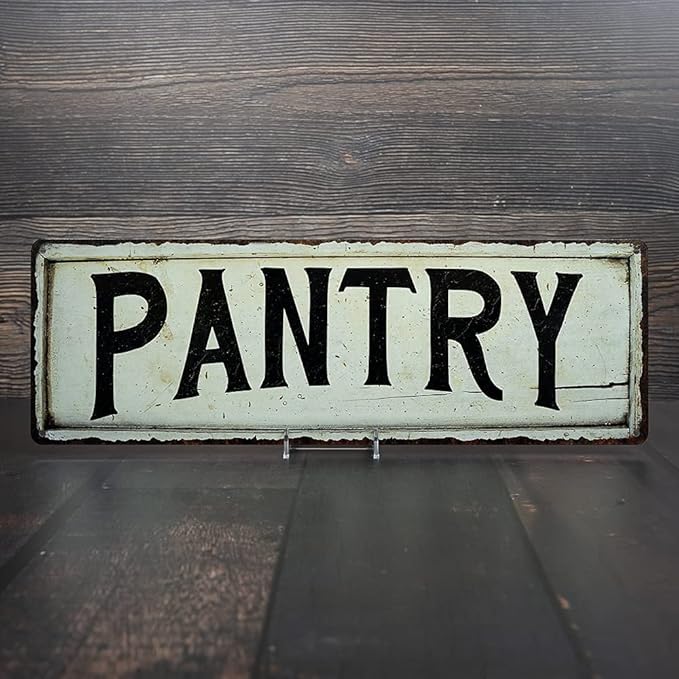 PANTRY Sign Farmhouse Signs Wall Decor Art Country Decorations Rustic Vintage Home Tin Plaque Kitchen Gift 8 x 24 Matte Finish Metal 108240028237