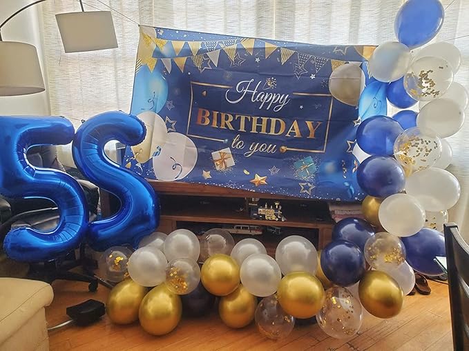25 Balloon Numbers, 25th Birthday Decorations for Women Men, Number 52 Balloons 40 In Dark Blue Birthday Party Decorations for Wedding, Celebration Party, Graduations
