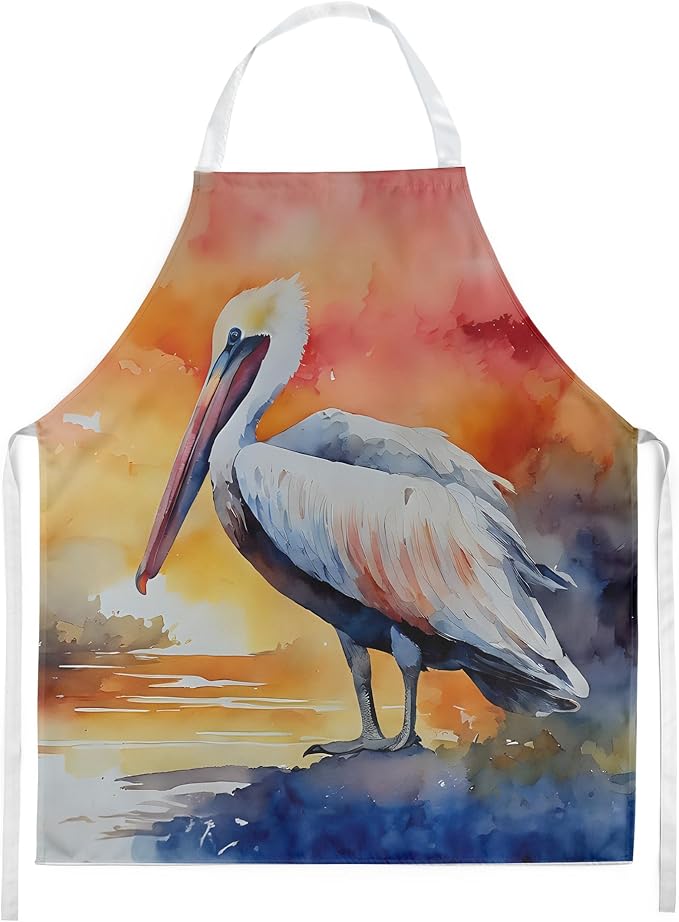 Caroline's Treasures Pelican Apron Cooking Kitchen Server Baking Crafts Gardening for Adult Women Men, Unisex, Large, Multicolor