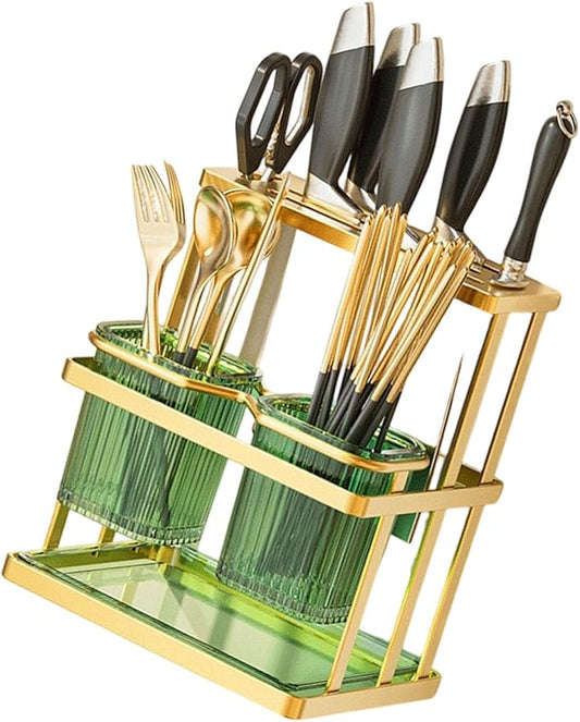Wall Mounted Kitchen Storage Organizers Featuring Spoon Holder Chopstick Case and Cutting Board Rack for Space Saving