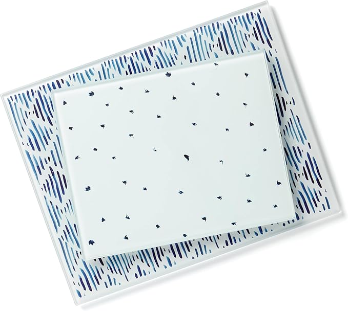 Lenox 895698 Blue Bay 2-Piece Glass Cutting Board Set