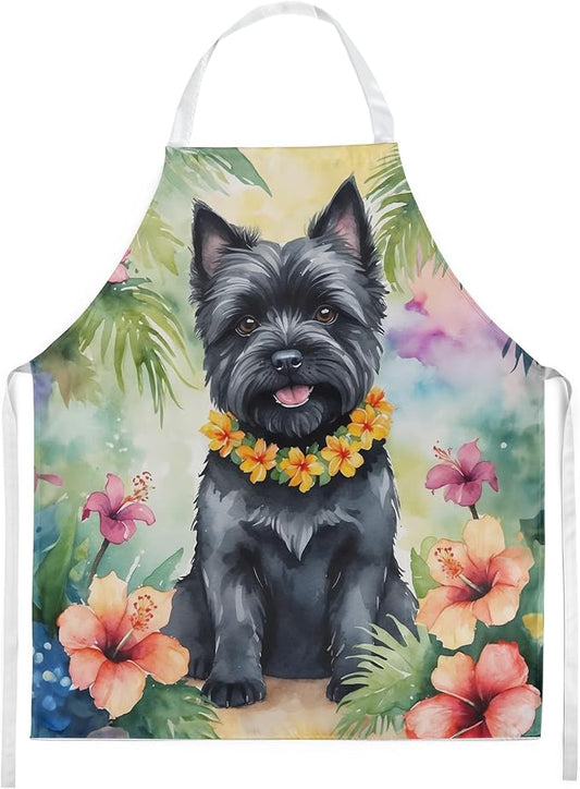 Caroline's Treasures Cairn Terrier Luau Apron Cooking Kitchen Server Baking Crafts Gardening for Adult Women Men, Unisex, Large, Multicolor