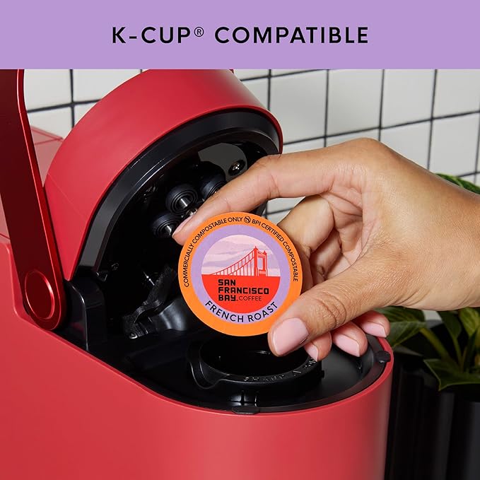 San Francisco Bay K-Cup Coffee Pods, French Roast (80 ct), Dark Roast, Commercially Compostable Single-Serve Coffee Pods