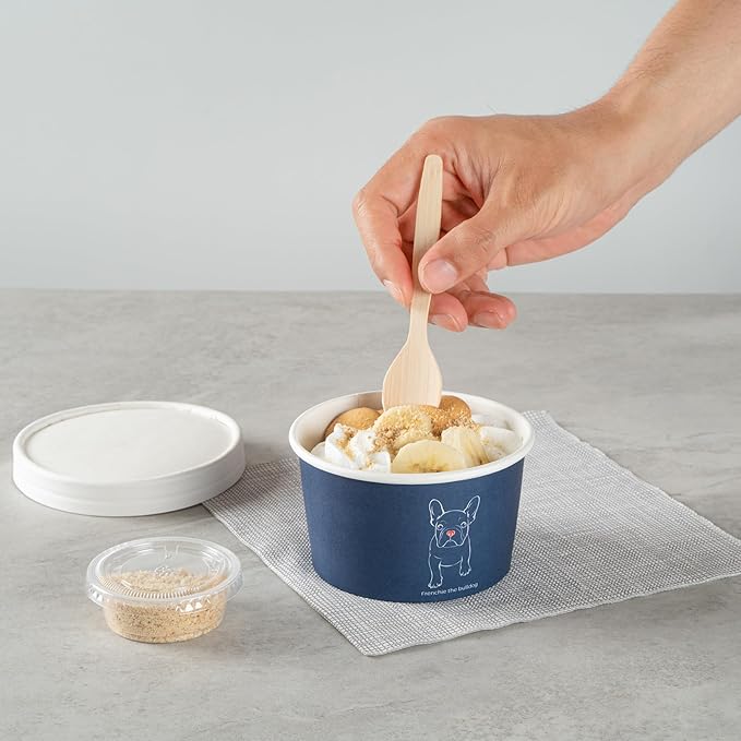 Coppetta 12 Ounce Dessert Cups, 50 Disposable Ice Cream Cups - Lids Sold Separately, Sturdy, Frenchie Paper FroYo Bowls, For Hot And Cold Foods, Perfect For Gelato Or Mousse - Restaurantware