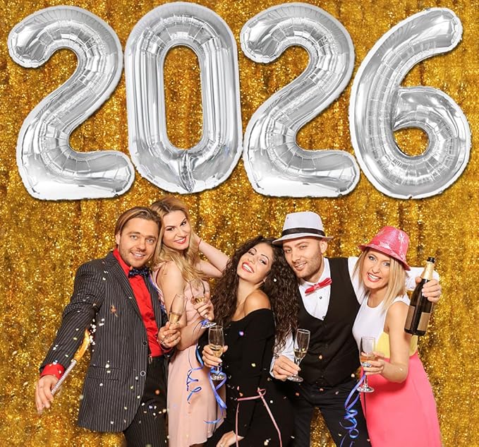2026 balloons, Silver 40 Inch 2026 Party Decorations New Year Nye Decorfor New Years Eve Party Supplies 2026, New Years Eve Party Balloons, Graduation Party Decorations