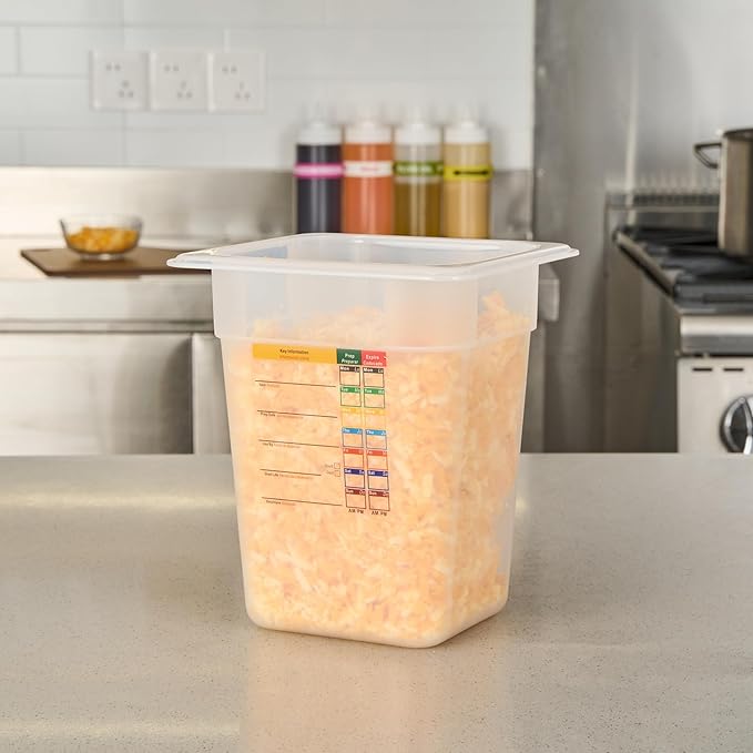 Restaurantware Food Storage Container 10 Pack of 6.8 x 6.2 x 7.8 Inches Plastic Stackable Storage Box White Reusable Label Container Dishwasher Safe For Restaurants And Kitchens