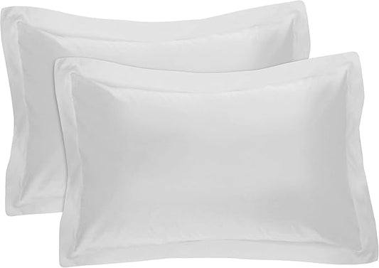 FRESH IDEAS Poplin Tailored 2-Pack Pillow Sham, Standard, White