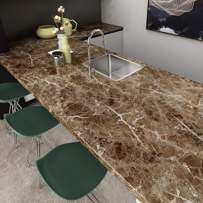 Livelynine Peel and Stick Countertops 15.8x197 Marble Wallpaper for Bathroom Self Adhesive Counter top Covers Renter Friendly Countertop Contact Paper Waterproof Kitchen Vinyl Wrap Desk Cover Table