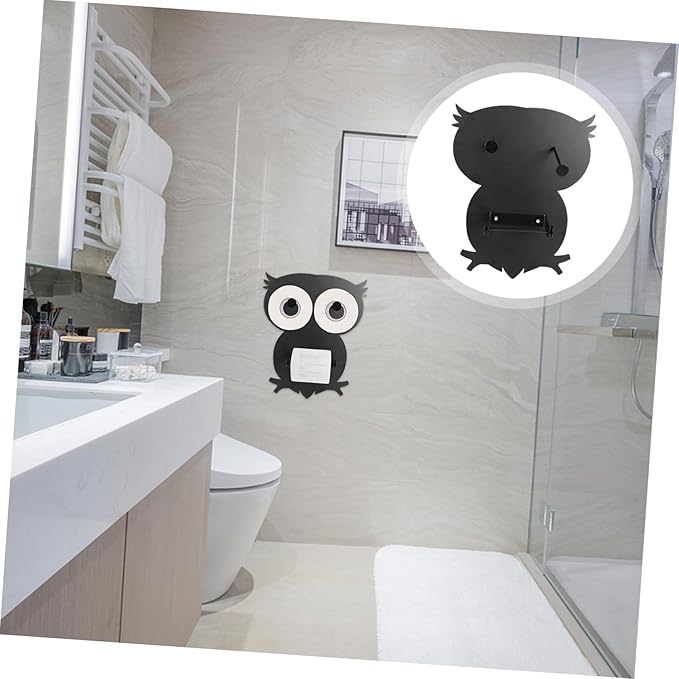 Owl Shaped Wall-Mounted Paper Towel Rack Bathroom Tissue Stand Elegant Kitchen Storage Holder Home Decor Easy to Use and Quick Access Suitable for Hotel Restaurant and Club Use