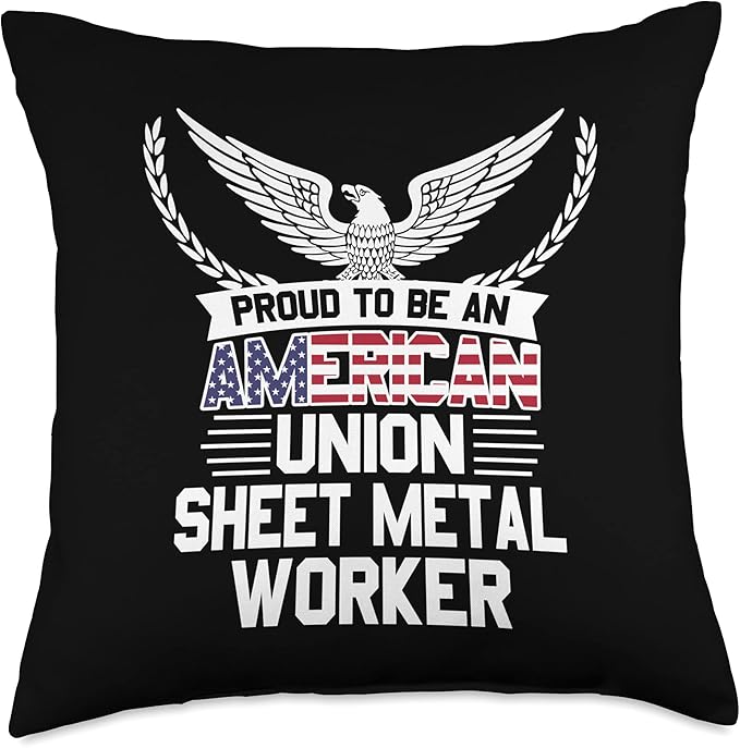 American Union Sheet Metal Worker Pride Throw Pillow