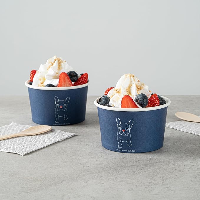 Coppetta 5 Ounce Dessert Cups, 200 Disposable Ice Cream Cups - Lids Sold Separately, Sturdy, Frenchie Paper FroYo Bowls, For Hot And Cold Foods, Perfect For Gelato Or Mousse - Restaurantware
