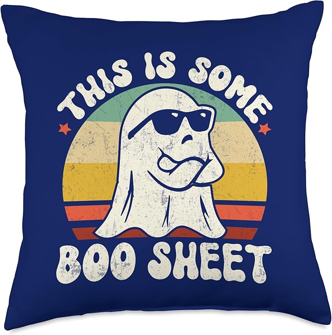 Funny Halloween Ghost Costume. This is Some Boo Sheet Throw Pillow