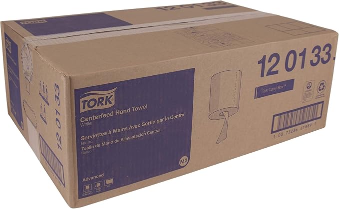 Tork Centerfeed Paper Wiper White M2, High Absorbency, 6 x 1000 Sheets, 120133