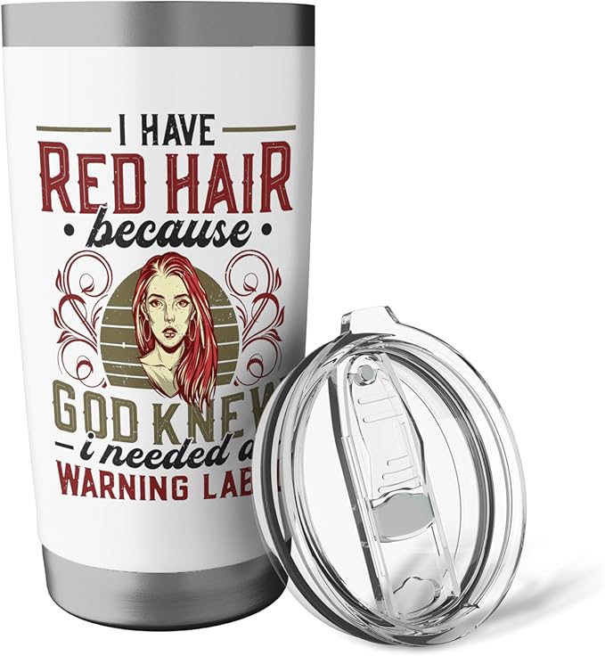Red Hair Warning Label Redhead Gingers Stainless Steel Insulated Tumbler