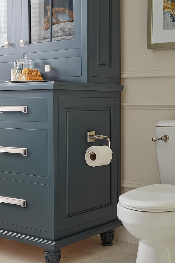 Amerock BH36071G10 | Brushed Nickel Single Post Toilet Paper Holder | 6-5/16 in. Length Toilet Tissue Holder | Appoint | Bath Tissue Holder | Bathroom Hardware | Bath Accessories