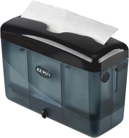 EZbrnd Countertop SLIMFOLD Hand Towel Dispenser for Kitchen/Bathroom/Office/RV/Airbnb, Guest Towel Holder, Pearl Black