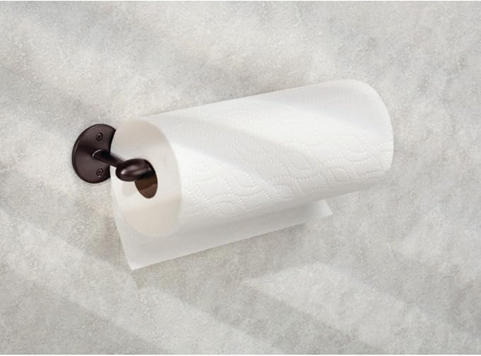 iDesign Steel Wall Mount Paper Towel Holder, The Orbinni Collection – 3.30" x 13.15" x 2.50", Bronze