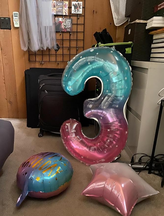 Number 0 Balloons 40 Inch Pink Purple Blue Number Balloons for 10 20 30 40 50 60 70 80 90 100 Numbers Balloon Birthday Decorations Wedding Event Baby Shower
