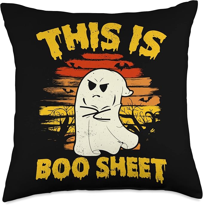 This Is Boo Sheet Cool Funny Halloween Design For Women Men Throw Pillow