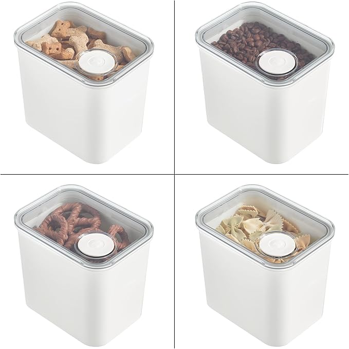 iDesign Small Airtight Kitchen Canister with Removable Pour Cap - Set of 4 - White