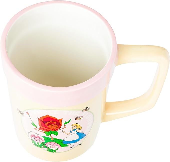 Silver Buffalo Disney Alice in Wonderland “Stop to Smell The Flowers” Ceramic 3D Sculpted Mug, 20 Ounces