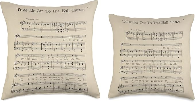 Take Me Out To The Ball Game Song Sheet Music Throw Pillow