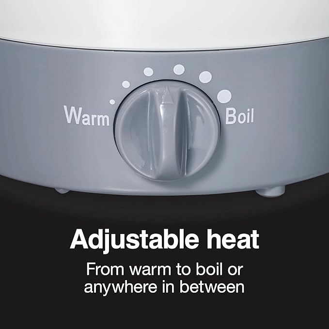 Proctor Silex 32oz Adjustable Temperature Hot Pot, Electric Kettle for Tea, Boiling Water, Cooking Ramen, Noodles and Soup, PFAS-Free Nonstick Coating, White (48507MN)