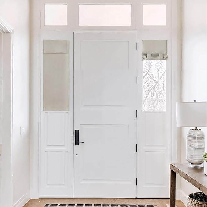 NICETOWN Sidelight Door Curtains for Small Windows, Room Darkening Sides Shades Heavy Duty Vertical Door Blinds Full Privacy for Patio Door Window, 1 Panel, Light Flaxen, W12 x L40