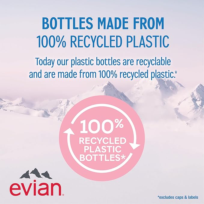 Evian Natural Spring Water, 1.5 L bottle (Pack of 12)
