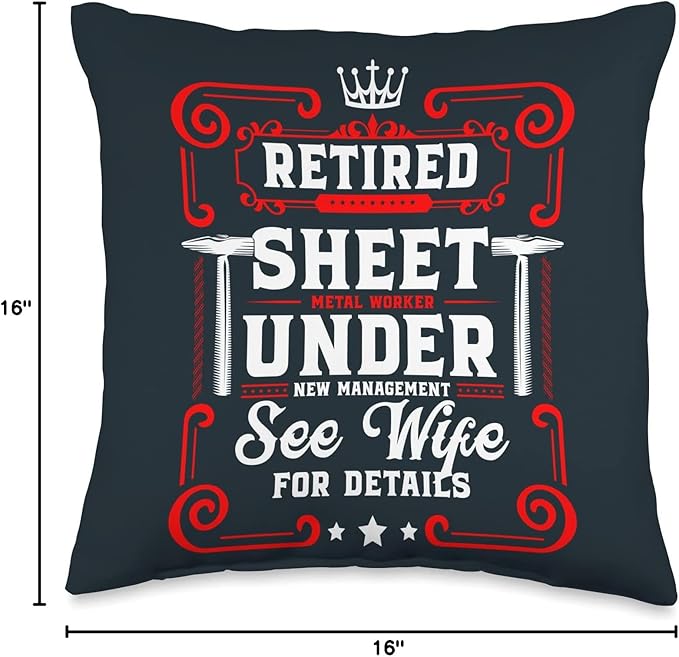 Union Sheet Metal Worker Retired Sheet Metal Worker Throw Pillow