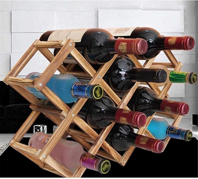 Wooden Red Wine Rack 3/10 Bottle Holder Mount Kitchen Bar Display Shelf Folding Wood Wine Rack Drink Bottle Holders Interesting Life