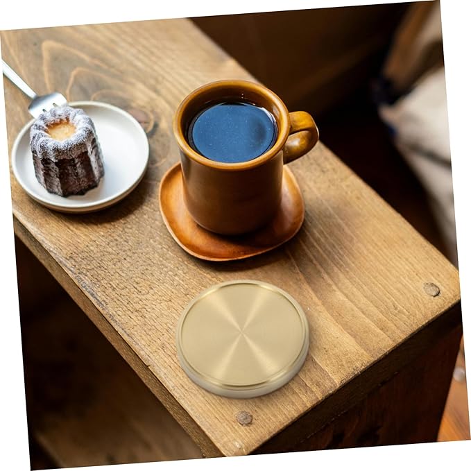 CHILDWEET Brass Tea Coaster Elegant Drink Cup Holder with Serene Zen Design Heat Resistant Pot Holder for Coffee Table Decorative Mats for Kitchen and Home Decor