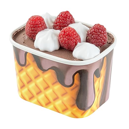 Restaurantware Paper Cups 200 Count 12 Ounce Square Disposable Ice Cream Containers, Leak-Resistant Paper Dessert To Go Cups, Hot And Cold Food, Durable Chocolate Drizzle Design