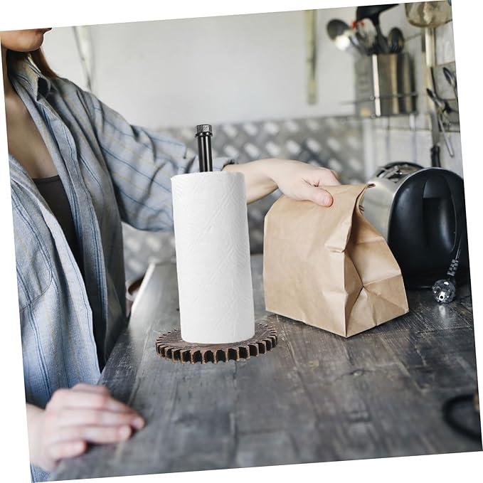 NUOBESTY Rustic Industrial Pipe Paper Towel Holder Vintage Design for Kitchen and Bathroom Heavy Duty Tissue Holder Unique Water Pipe Shape Versatile for Home Use