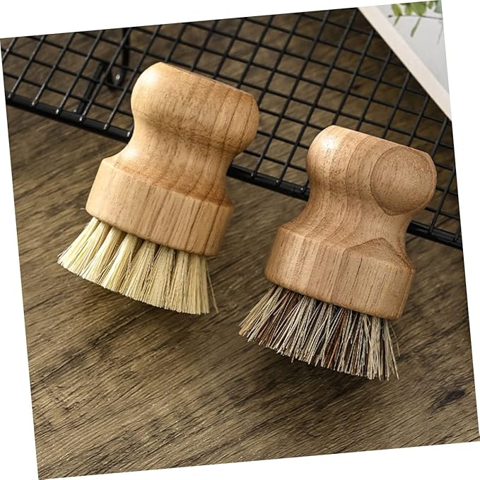 2pcs Pot and Dish Cleaning Brushes Natural Coconut Scrub Brush for Kitchen for Pots Pans Sinks and Fixtures Home Cleaning Tools