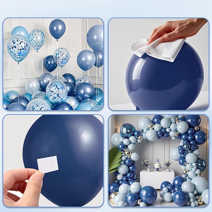KARLURE Blue Balloons Arch Kit, Different Shades Navy Blue Balloons for Blue Graduation Decorations 2026 Grad Class World Cup Baby Shower Boy Men Birthday Party Bridal Shower Wedding Decorations