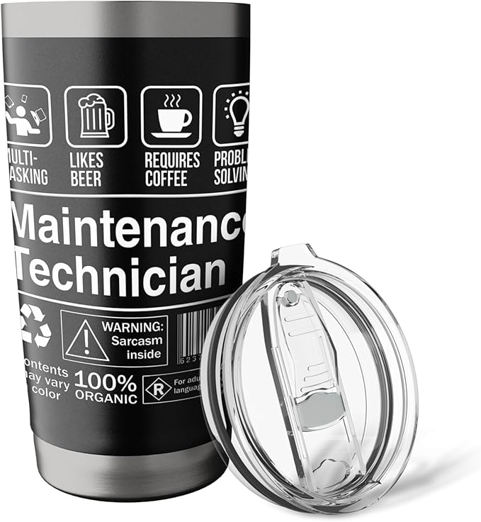 Maintenance Technician Funny Description Label Stainless Steel Insulated Tumbler