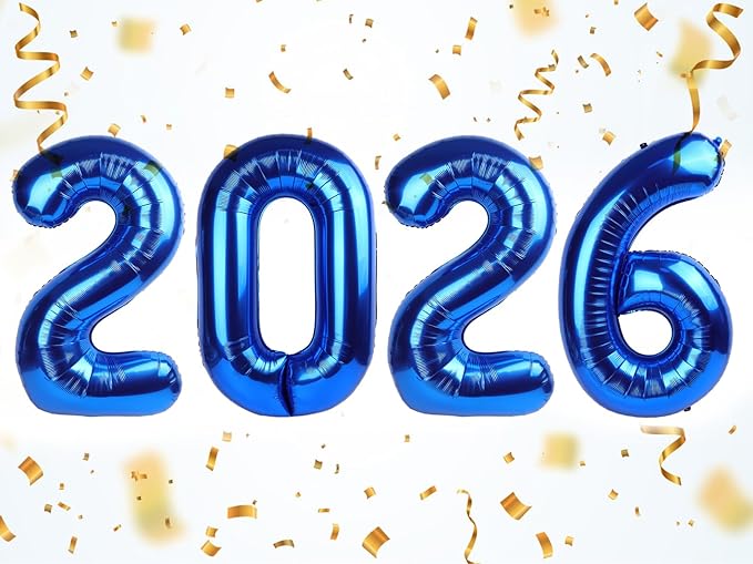 Dark Blue 2026 Number Balloons, 2026 Decorations, 40 Inch Balloon for New Years Eve Decorations & Graduation Decoration Party Supplies, 2 6 20 26 Birthday Parties
