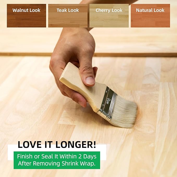 Butcher Block Countertop Wood Tabletop - Premium 8ft Solid Hardwood Plank for DIY Kitchen Island, Countertop, Coffee Bar and Desk with Natural Unfinished Birch Finish, 98"x25"x1.5"