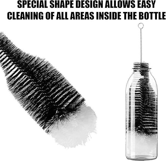 Bottle Brush for Sodastream Bottle, Soda Bottle Cleaning Brush with Gentle & Anti-Scratch Bristles Bottle Cleaner Bottle Washing Brush for Soda Bottles