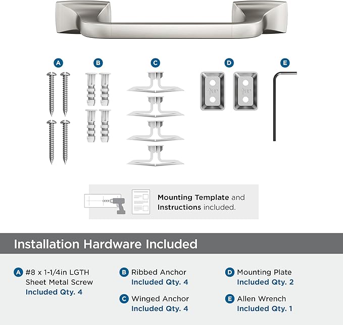 Amerock Highland Ridge Brushed Nickel 9 inch (229mm) Towel Bar, BH36015G10