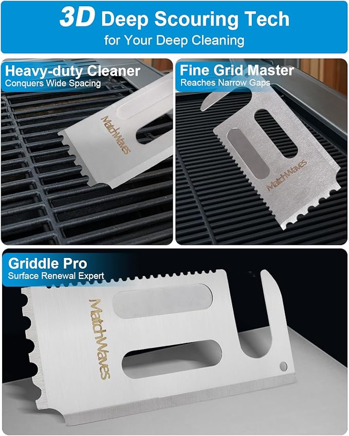 Grill Scraper for Traeger Grills, Grill Grate Cleaner - Safe Bristle-Free Grill Cleaning Tool