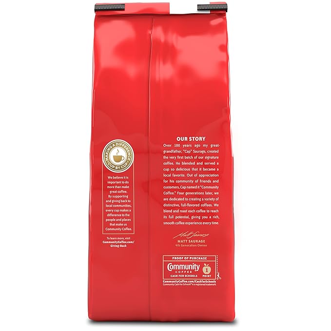 Community Coffee Cafe Special Half-Caff, Medium Dark Roast Ground Coffee, 12 Ounce (Pack of 2)